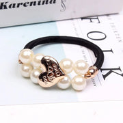 pearl floral elastic hair bands, view 3 - MRSLM