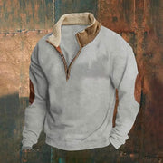 men's retro patchwork half cardigan - MRSLM