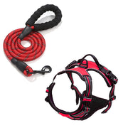reflective dog harness and leash set, view 10 - MRSLM
