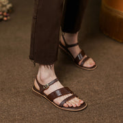 Retro women's leather sandals, view 10 - MRSLM