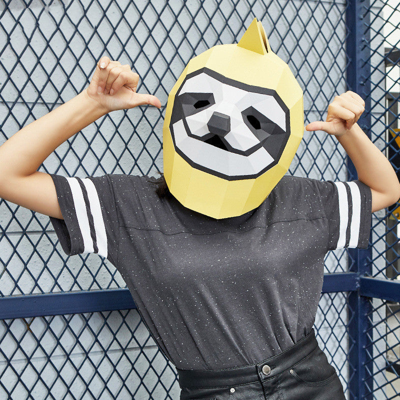 sloth cardboard party mask, view 5 - MRSLM