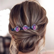 floral crystal braided hair clips - MRSLM