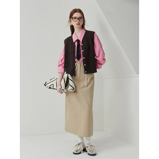 v-neck knitted vest, view 2 - MRSLM