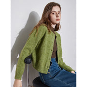 women's bead button knitted cardigan, view 3 - MRSLM