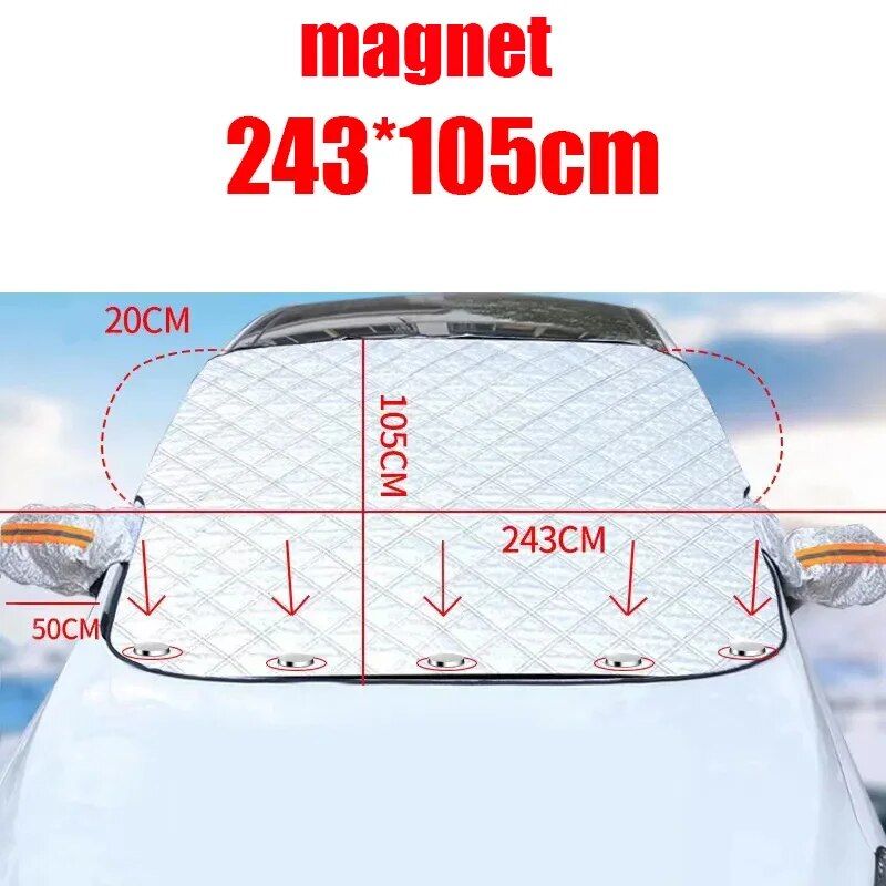 Multipurpose Magnetic Car Windshield Protector – Snow, Ice, and Sun Cover