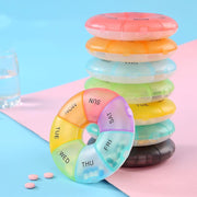 portable 7-day round pill case, view 10 - MRSLM