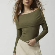 off-shoulder knit sweater - MRSLM