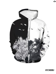 men's digital print pullover hoodie, view 6 - MRSLM