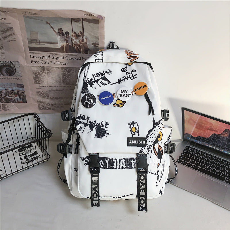 Large Capacity Fashion Outdoor Casual Graffiti Backpack