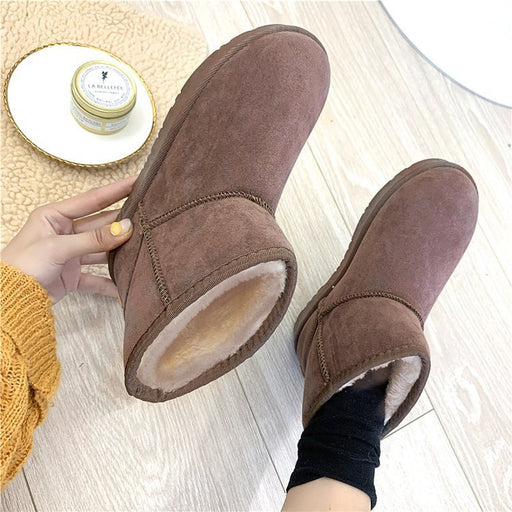Women's faux fur lined suede snow boots, view 15 - MRSLM