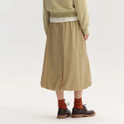 high-waisted a-line midi skirt, view 8 - MRSLM