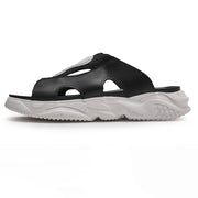 men's leather slide sandals, view 3 - MRSLM
