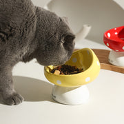 mushroom shaped ceramic pet bowl, view 5 - MRSLM