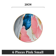 colorful cloud ceramic dinnerware set with gold inlay, view 2 - MRSLM