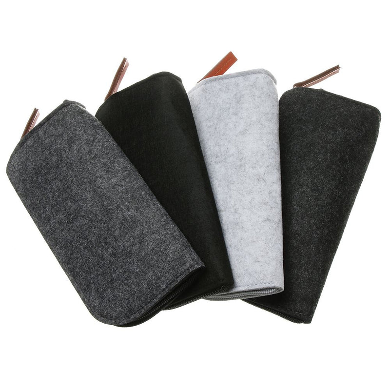 wool felt zipper glasses case, view 8 - MRSLM