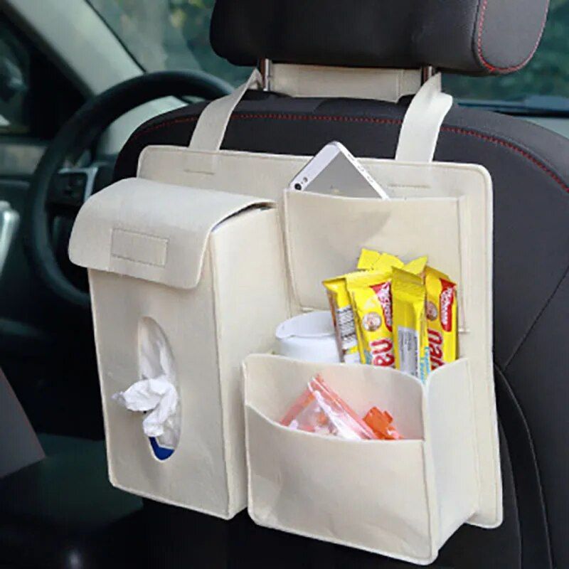 multi-function felt car seat back organizer, view 12 - MRSLM