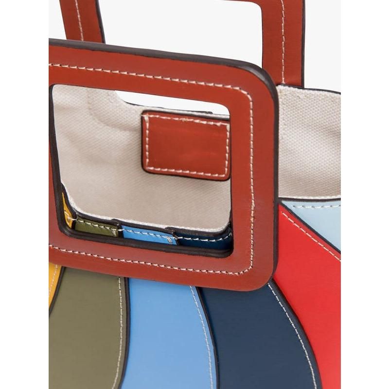 patchwork vegan leather tote, view 6 - MRSLM