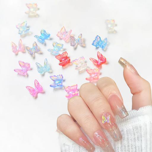 colorful aurora butterfly nail charms - MRSLM