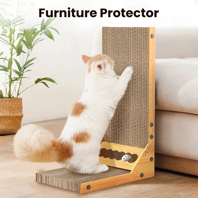 L-shaped cat scratcher, view 3 - MRSLM