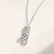 black and white check clavicle chain, view 2 - MRSLM