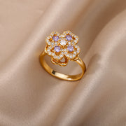 heart and clover adjustable women's ring, view 7 - MRSLM