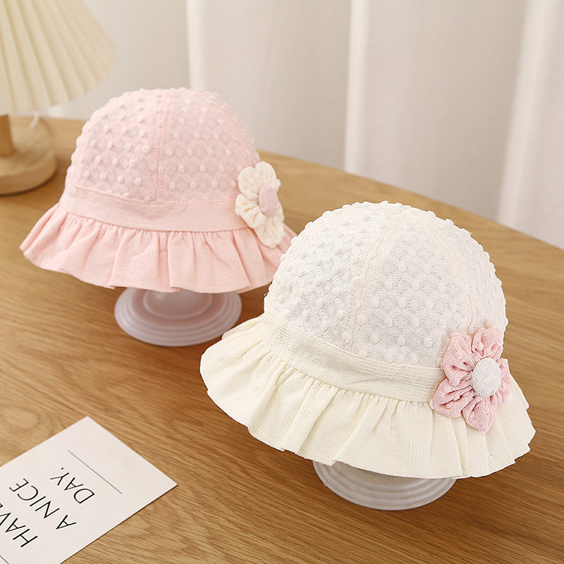 Baby sun hat with lace ruffle, view 6 - MRSLM