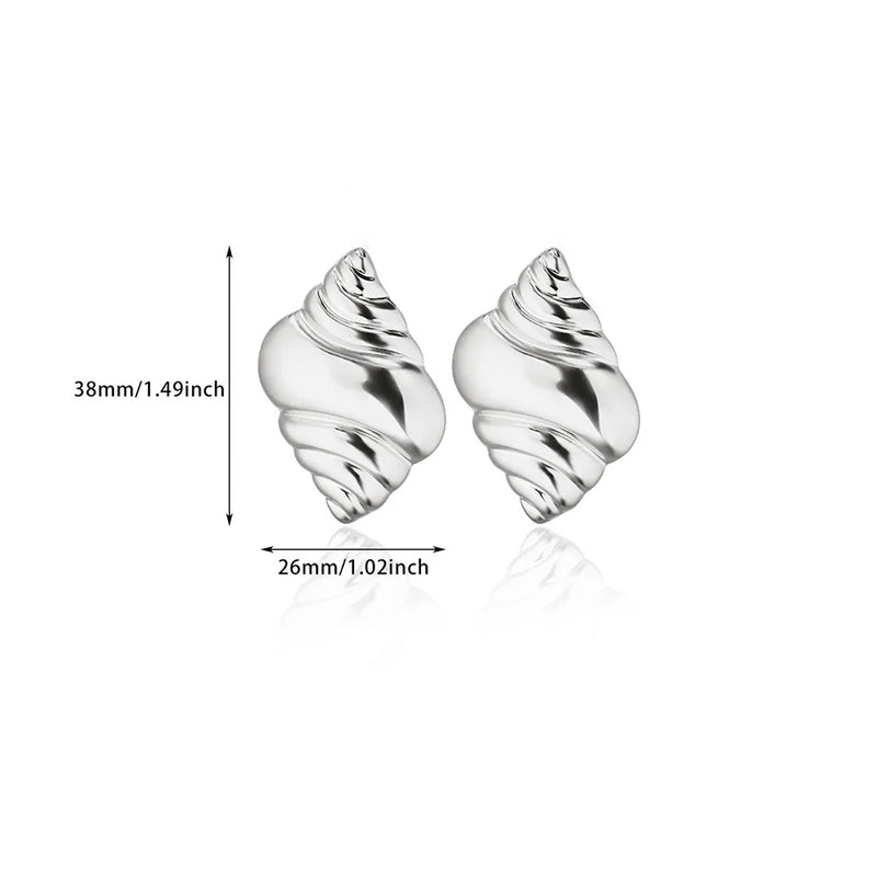 geometric conch stud earrings, view 3 - MRSLM