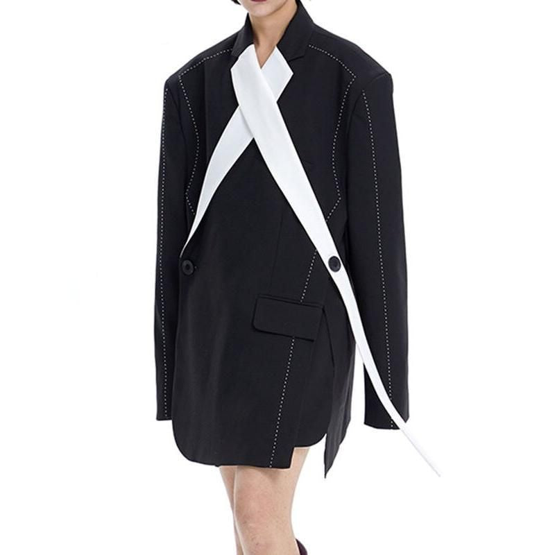 spliced contrast color blazer - MRSLM