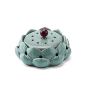 elegant lotus ceramic incense burner, view 8 - MRSLM