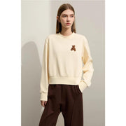 women's bear applique pullover hoodie, view 21 - MRSLM