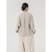 retro linen oversized shirt, view 2 - MRSLM