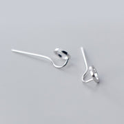 geometric round hollow silver earrings, view 2 - MRSLM