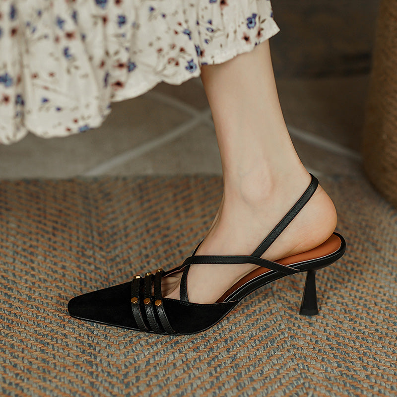 Suede high heel sandals, view 9 - MRSLM