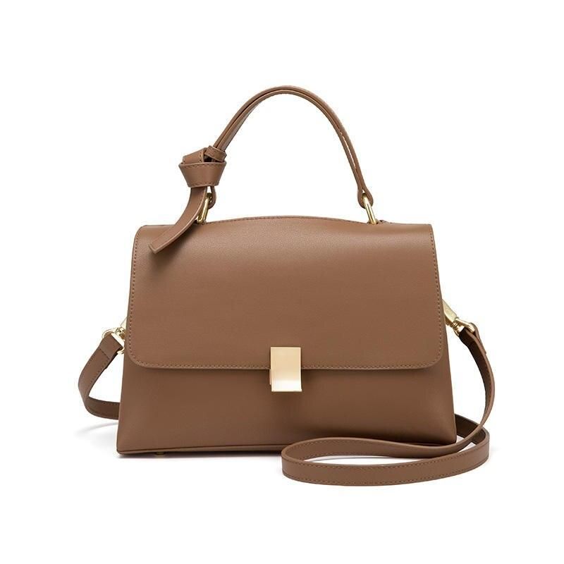 soft leather satchel handbag, view 3 - MRSLM