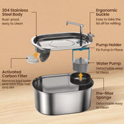 stainless steel pet water fountain, view 9 - MRSLM
