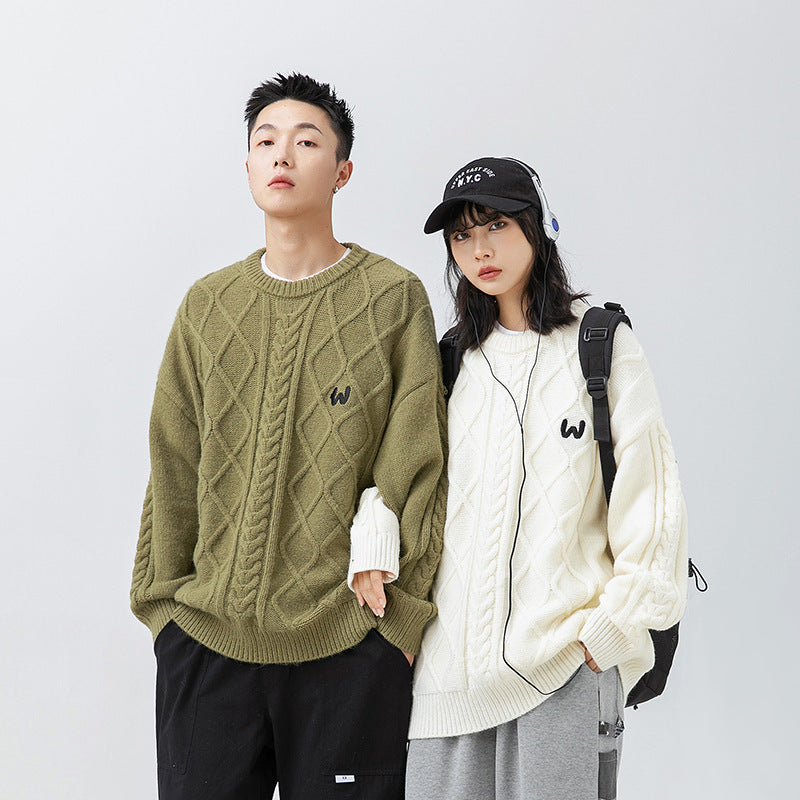 men's solid color knitted sweater, view 3 - MRSLM
