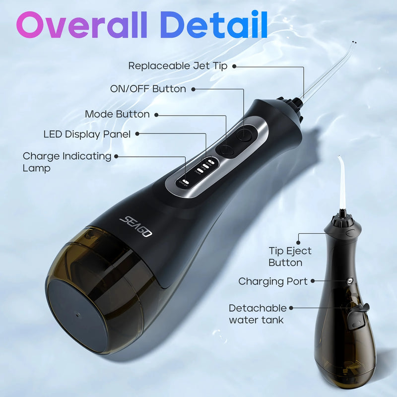 portable usb rechargeable water flosser, view 9 - MRSLM