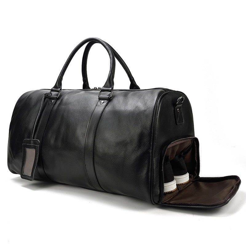men's genuine leather gym bag, view 3 - MRSLM