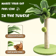 green leafy cat scratching post, view 6 - MRSLM