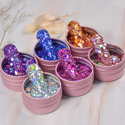 iridescent silver nail glitter - MRSLM