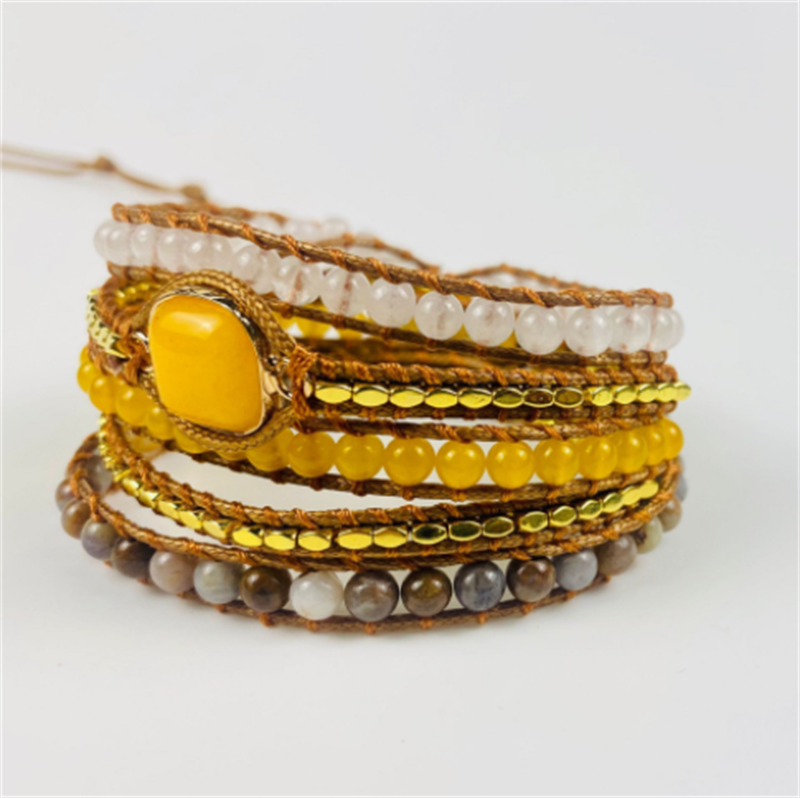 Topaz Handwoven Multilayer Wax Rope Bracelet