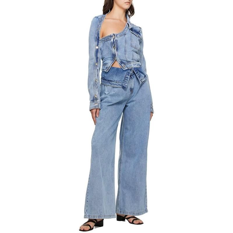 chic patchwork denim jacket, view 5 - MRSLM