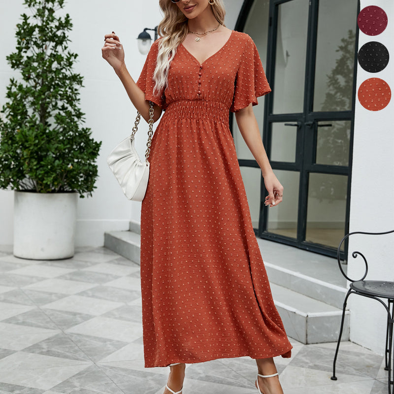 Women's V-neck swing dress - MRSLM