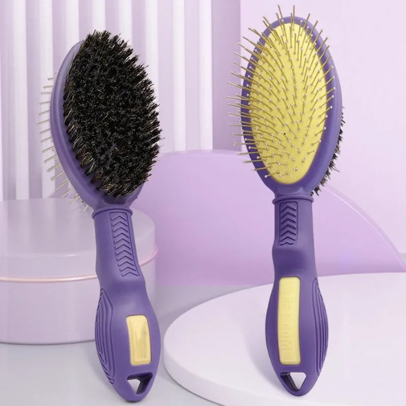 double-sided dog grooming brush, view 6 - MRSLM