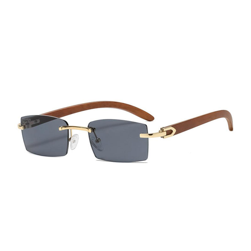 rimless wooden sunglasses, view 5 - MRSLM