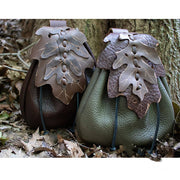 faux leather leaf pattern belt bag, view 5 - MRSLM