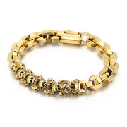 stitching skull titanium steel bracelet, view 4 - MRSLM