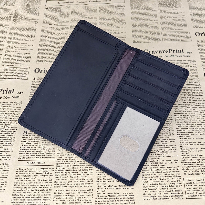 Men's crazy horse leather long wallet, view 7 - MRSLM