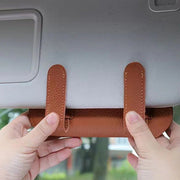 leather car sun visor glasses holder, view 8 - MRSLM