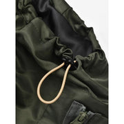 asymmetric hooded patchwork jacket, view 7 - MRSLM